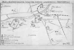 Plan rozmieszczenia punkt&oacute;w pomocy lekarskiej i sanitarnej